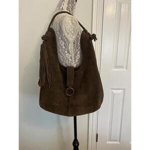 Brown suede slouchy bag vintage